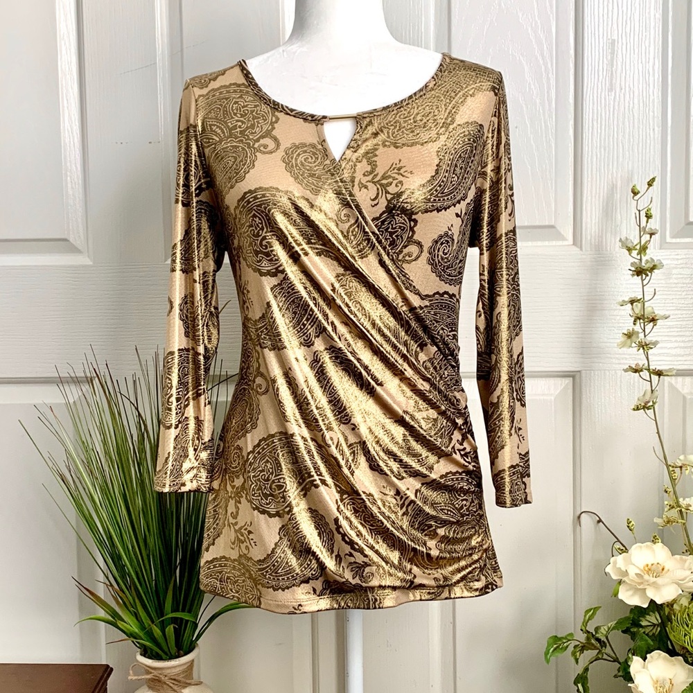 INC international concepts Gold blouse